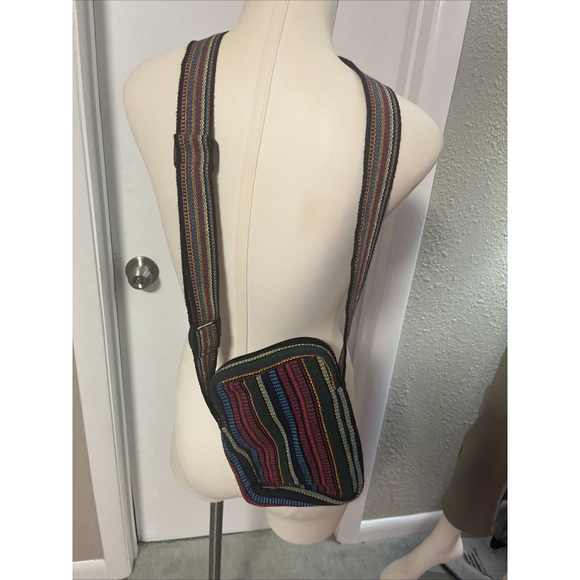 NWT Pink We Men’s Purse By Windhorse Hemp Fabric Zips Close Adjustable Strap - Picture 6 of 7